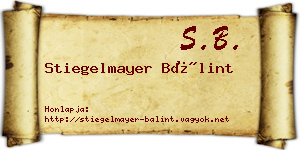 Stiegelmayer Bálint névjegykártya